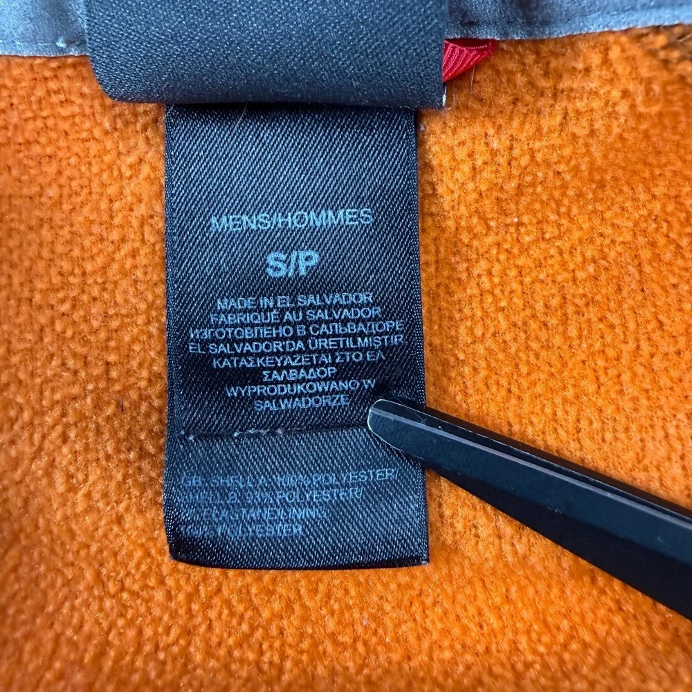 NORTH FACE 1/4 Zip Pullover‎ Smooth Face Fleece Sweatshirt Mens Small Orange